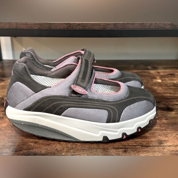 MBT Lami 400092 Womens Mary Jane Rocker Comfort Shoes blue/gray  Sz 8 - Picture 1 of 14